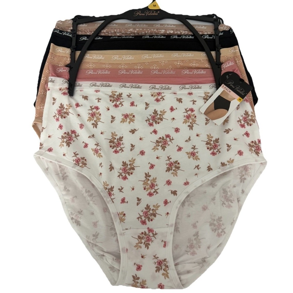 Prima Valentina Women's 8098 5 Pack Value Pack high rise brief set Size M New